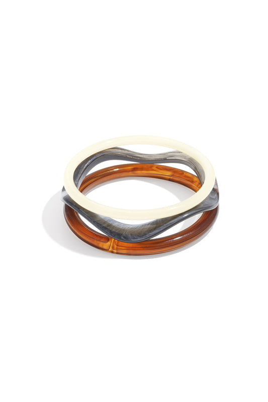 Bracelets en acrylique de couleur unie, style décontracté et simple, pour femme